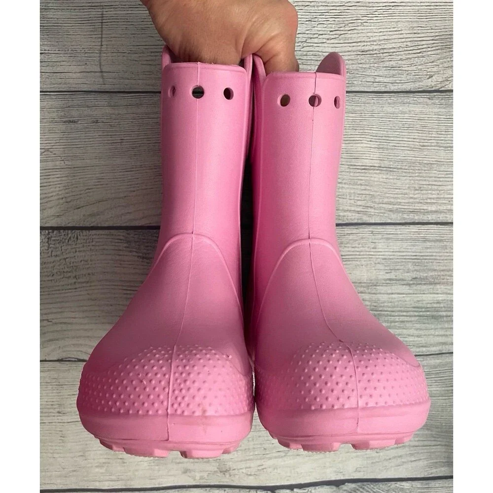 Pink Croc Crocs Girl Boots, Size Youth 1